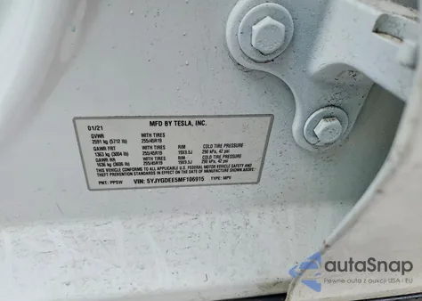 2021 Tesla Model Y from USA, damaged, VIN 5YJYGDEE5MF106915